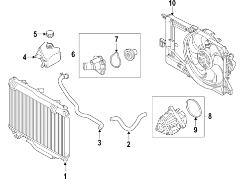 2022 Ford EcoSport Cooling System, Radiator, Water Pump, Cooling Fan Diagram 2