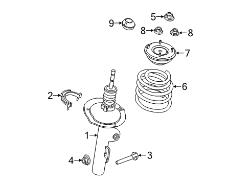 2019 Ford Police Interceptor Utility Struts & Components - Front Diagram