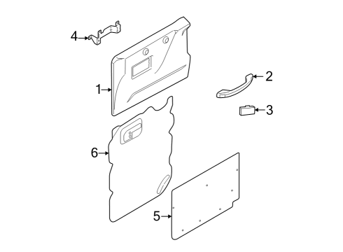 2023 Ford E-Transit Interior Trim - Side Door Diagram 1