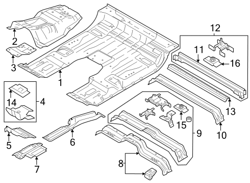 2023 Ford F-250 Super Duty Floor Diagram 1