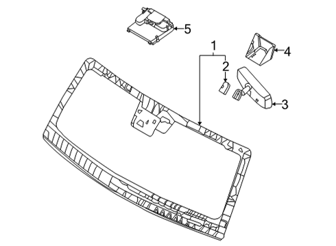 2021 Ford Bronco Glass - Windshield Diagram