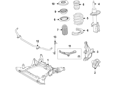 2023 Ford Mustang Mach-E KNUCKLE - FRONT WHEEL Diagram for LJ9Z-3K185-A