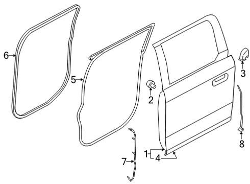 2021 Ford F-150 DOOR ASY - REAR - LESS HINGES Diagram for PL3Z-1624630-A