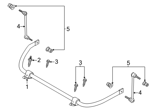 2022 Ford Explorer Stabilizer Bar & Components - Front Diagram 1