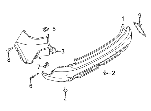 2021 Ford Escape Bumper & Components - Rear Diagram 3