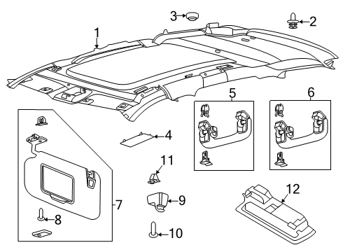 2021 Lincoln Aviator VISOR ASY - SUN Diagram for LC5Z-7804105-BE