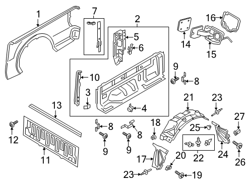 2020 Ford Ranger Front & Side Panels Diagram 2