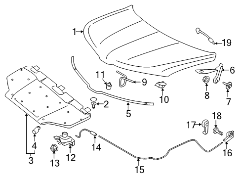 2020 Lincoln Nautilus Hood & Components Diagram