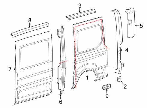 2023 Ford E-Transit Side Panel & Components Diagram 1