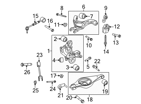 2019 Ford Police Interceptor Sedan Rear Suspension Components, Lower Control Arm, Upper Control Arm, Stabilizer Bar Diagram 3