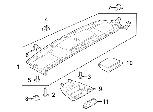 2022 Ford E-Transit Overhead Console Diagram 2