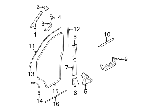 2023 Ford E-Transit Interior Trim - Pillars Diagram 1