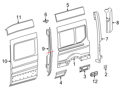 2021 Ford Transit Side Panel & Components Diagram 8