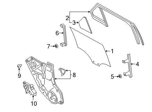 2020 Ford Police Interceptor Utility Rear Door - Glass & Hardware Diagram