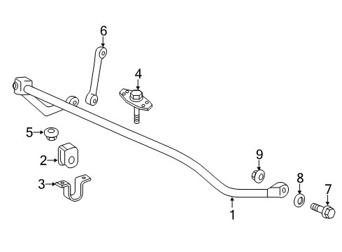 2022 Ford F-250 Super Duty Stabilizer Bar & Components - Front Diagram 2