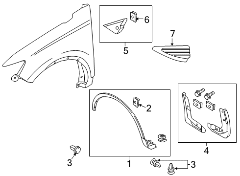 2020 Lincoln Nautilus Exterior Trim - Fender Diagram