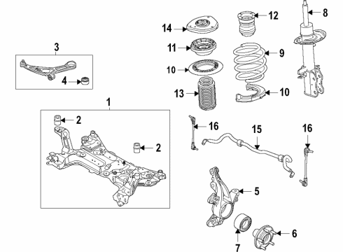 2022 Ford Bronco Sport BEARING - FRONT SUSPENSION STR Diagram for LX6Z-18198-A