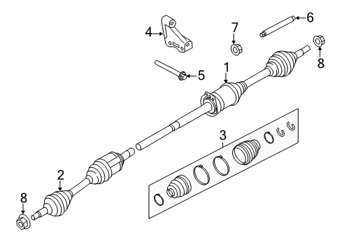 2019 Ford Police Interceptor Utility Drive Axles - Front Diagram 2