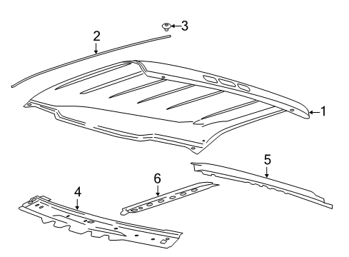 2021 Ford F-350 Super Duty Roof & Components Diagram 2