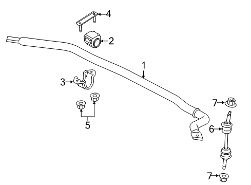 2024 Lincoln Navigator Stabilizer Bar & Components - Front Diagram