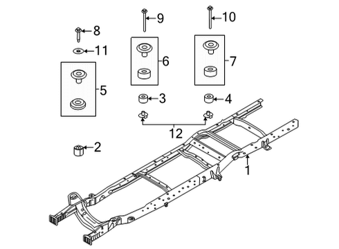 2023 Ford E-350/E-350 Super Duty Frame & Components Diagram