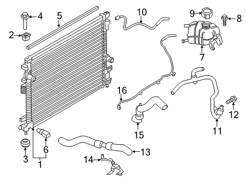 2020 Lincoln Nautilus Radiator & Components Diagram 2