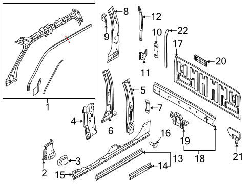 2019 Ford F-350 Super Duty PANEL - BODY ROCKER Diagram for NL3Z-1610129-A