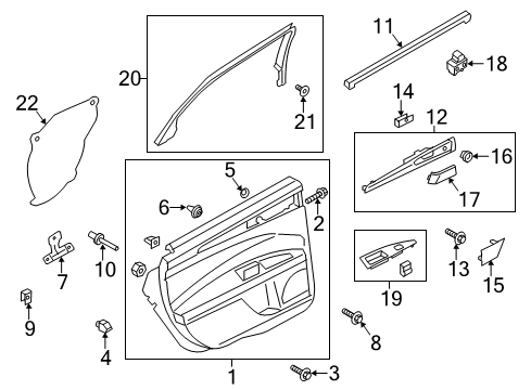 2019 Ford Police Responder Hybrid Interior Trim - Rear Door Diagram