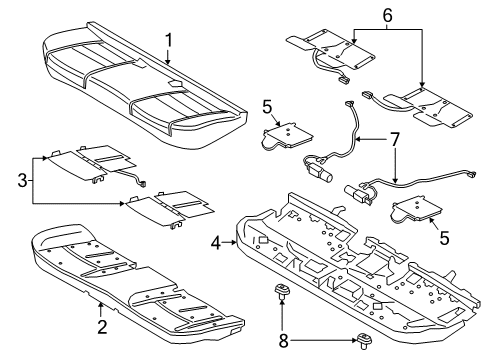 2020 Lincoln Continental Rear Seat Components Diagram 2