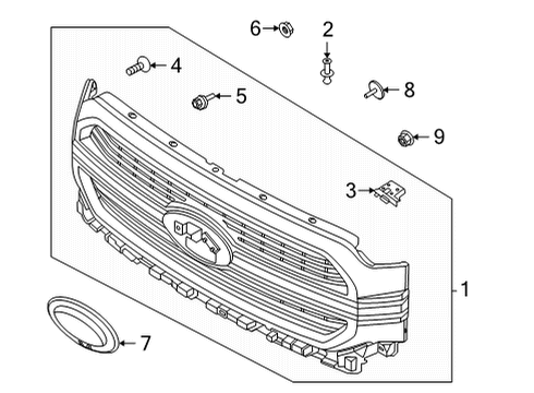 2021 Ford F-150 Grille & Components Diagram 5