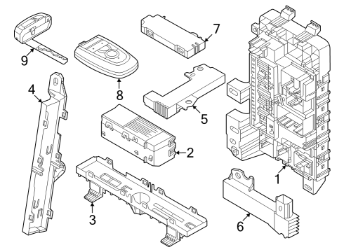 2024 Ford Mustang SENSOR AND BRACKET - INTERIOR Diagram for PR3Z-15K609-D