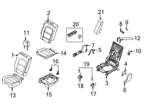 2021 Ford Escape COVER ASY - REAR SEAT CUSHION Diagram for NJ6Z-7863804-EB