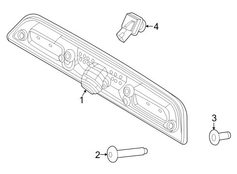 2022 Ford F-150 Lightning LAMP ASY - REAR - HIGH MOUNTED Diagram for NL3Z-13A613-A