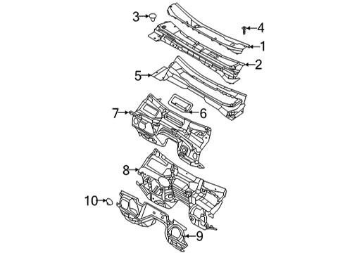 2022 Ford Bronco Cowl Diagram