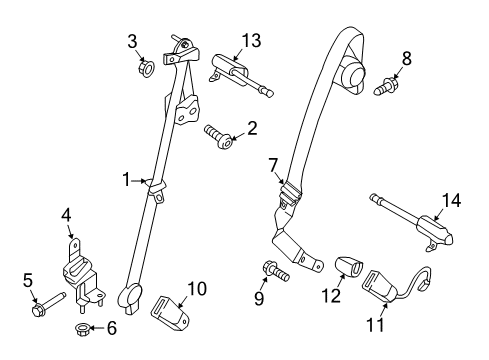 2017 Lincoln MKX SEAT BELT ASY Diagram for FT4Z-58611B64-AR