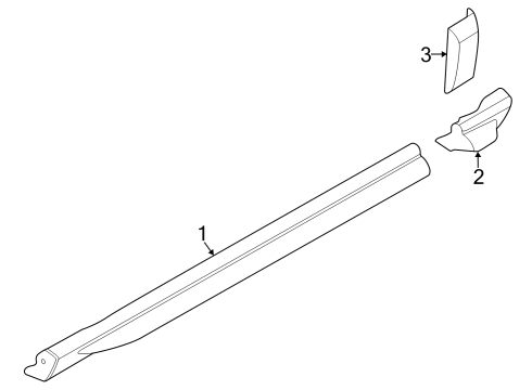 2023 Ford E-Transit Exterior Trim - Pillars Diagram 1