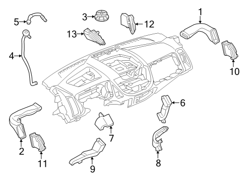 2022 Ford E-Transit Ducts & Louver Diagram