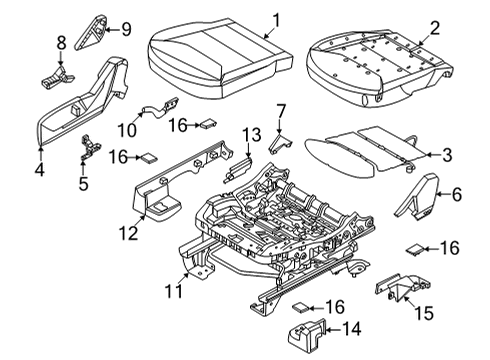 2023 Ford Maverick COVER ASY - SEAT CUSHION Diagram for NZ6Z-6062900-AA