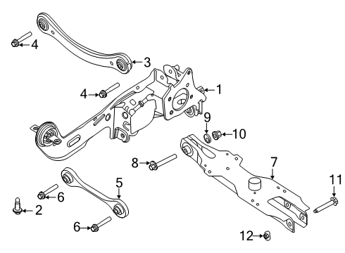 2023 Ford Escape Suspension Components, Lower Control Arm, Upper Control Arm, Stabilizer Bar Diagram 2