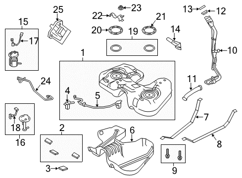 2019 Ford Police Interceptor Sedan Fuel System Components Diagram 1