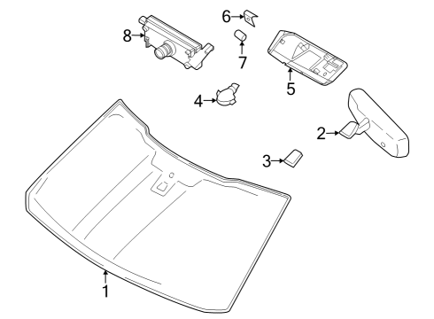 2023 Ford F-150 Lightning GLASS - WINDSCREEN Diagram for PL3Z-1503100-C