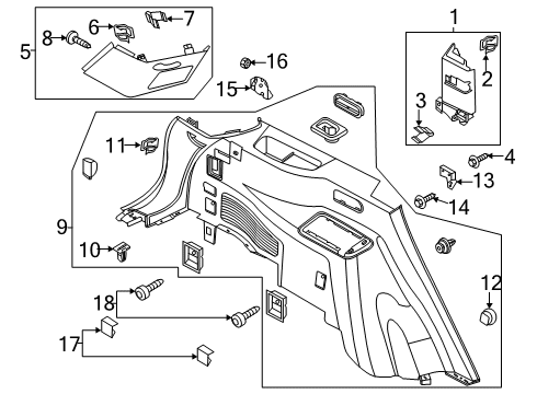 2020 Lincoln Aviator TRIM ASY - QUARTER Diagram for LC5Z-7831013-DD