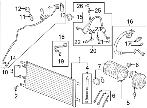 2023 Ford F-350 Super Duty A/C Condenser Diagram 1