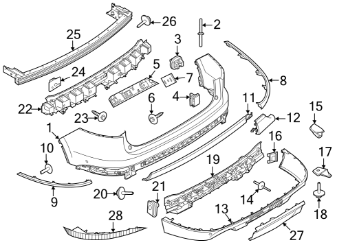 2020 Lincoln Aviator MOULDING - BUMPER BAR Diagram for LC5Z-17C830-CA