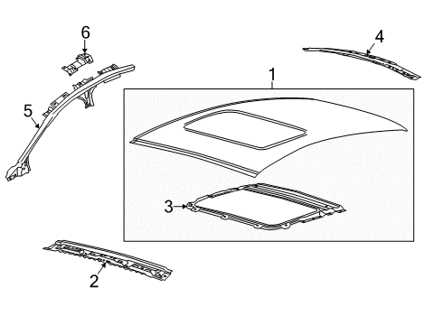 2020 Ford Fusion Roof & Components Diagram 1