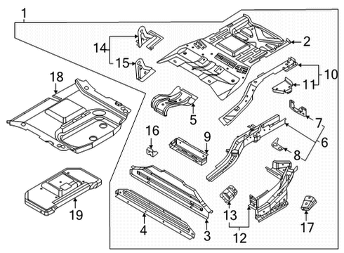 2023 Ford Mustang Mach-E BRACKET - BRAKE HOSE SUPPORT Diagram for LJ9Z-2082-B