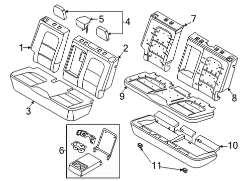 2021 Ford Bronco Sport COVER ASY - REAR SEAT BACK Diagram for M1PZ-7866600-CA