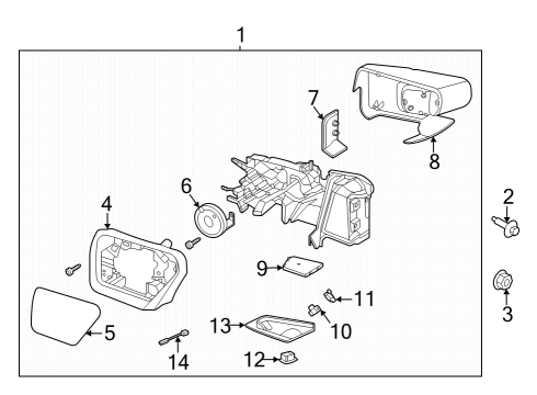 2023 Ford F-150 Lightning Outside Mirrors Diagram 4