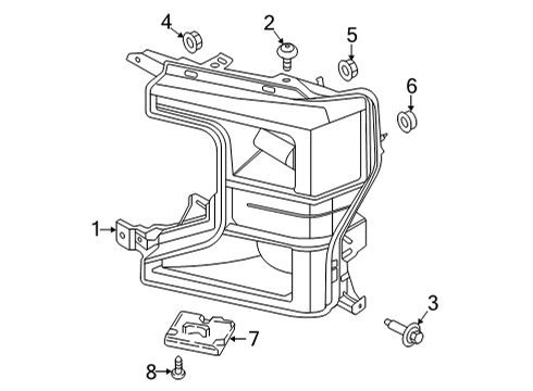 2021 Ford F-250 Super Duty Headlamp Components Diagram 2