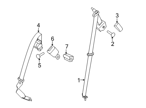 2023 Ford Edge PRETENSIONER - SEAT BELT RETRA Diagram for FT4Z-58611B08-AF